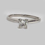 Engagement Diamond Ring Princess Cut 14 Karat White Gold