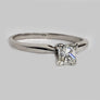 Engagement Diamond Ring Princess Cut 14 Karat White Gold