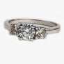 Three Stone Diamond Ring 14 Karat White Gold
