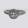 Diamond Halo Engagement Ring 14 Karat White Gold