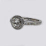Diamond Halo Engagement Ring 14 Karat White Gold