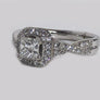 Engagement Diamond Ring Princess 14 Karat White Gold Halo