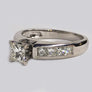 Engagement Princess Cut Diamond 14 Karat White Gold