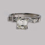 Engagement Emerald Cut Diamond 14 Karat White Gold