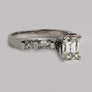 Engagement Emerald Cut Diamond 14 Karat White Gold