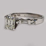 Engagement Emerald Cut Diamond 14 Karat White Gold