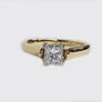 Engagement Diamond Ring Princess Cut 14 Karat Yellow Gold