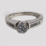 Engagement Diamond Cluster Ring 14 Karat White Gold