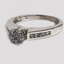 Engagement Diamond Cluster Ring 14 Karat White Gold