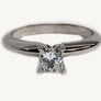 Engagement Diamond Ring Princess Cut 14 Karat White Gold