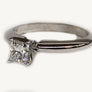 Engagement Diamond Ring Princess Cut 14 Karat White Gold