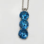 Natural Large Blue Faceted Topaz Pendant 14 Karat White Gold