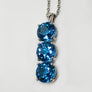 Natural Large Blue Faceted Topaz Pendant 14 Karat White Gold