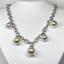 Rebecca Pearl Necklace Bronze Rhodium Plating
