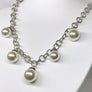 Rebecca Pearl Necklace Bronze Rhodium Plating