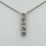 In Line Diamond Pendant Bezel Set 14K White Gold