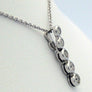 In Line Diamond Pendant Bezel Set 14K White Gold