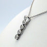 In Line Diamond Pendant Bezel Set 14K White Gold