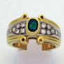 Emerald and Diamond Ring in 18 Karat Gold