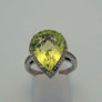 Green Quartz Ring 14k White Gold