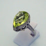 Green Quartz Ring 14k White Gold