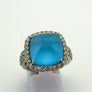 Blue Topaz Ring 18k White Gold