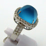 Blue Topaz Ring 18k White Gold