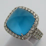 Blue Topaz Ring 18k White Gold