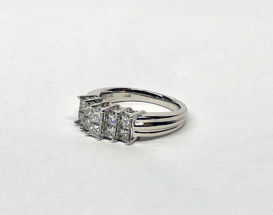 Princess Cut Diamond Ring 14 Karat White Gold 1.0Cts