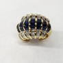 Sapphire and Diamond Ring 18 Karat Yellow Gold
