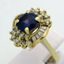 Blue Spinel and Diamond Ring in 14 Karat Yellow Gold