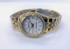 Rebecca Gold Tone Jubilee Band Watch Swarovski crystals