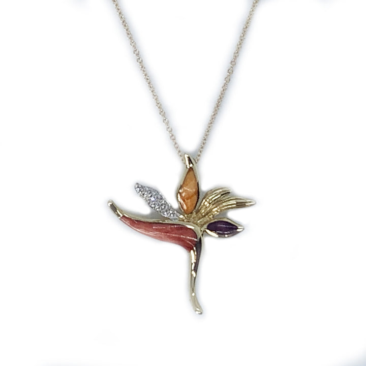 Bird of Paradise Pendant 14 Karat Gold