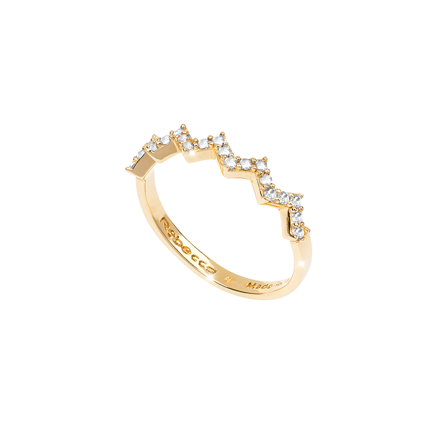 Rebecca Stackable Rings Sterling and Gold Plated  with Swarovski