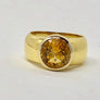 Yellow Citrine Ring in 18 Karat yellow Gold