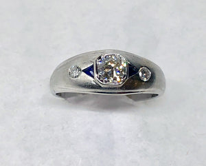 Platinum Diamond Ring Sapphires