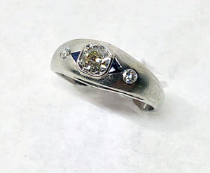 Platinum Diamond Ring Sapphires
