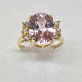 Pink Morganite CZ and White Sapphires 14 Karay Yellow Ring