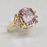 Pink Morganite CZ and White Sapphires 14 Karay Yellow Ring