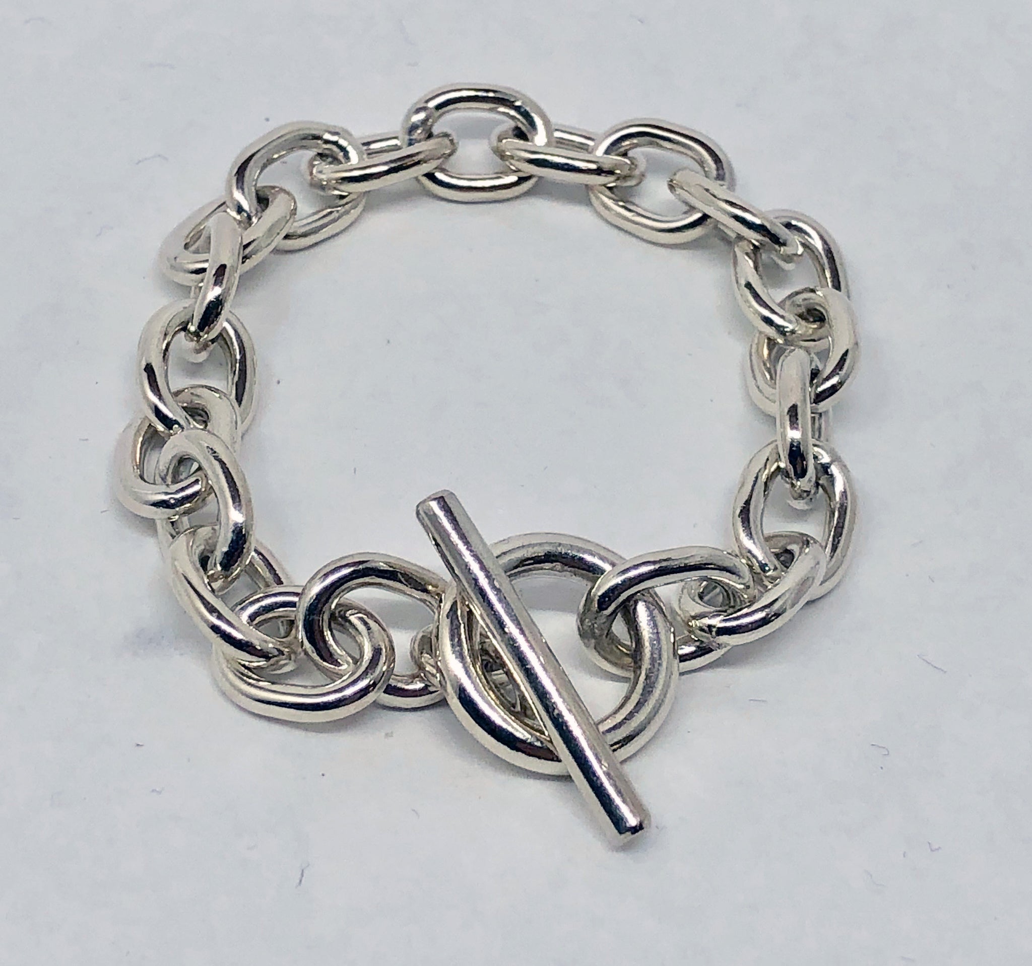 Sterling Silver Link Bracelet 5.5 Toggle Clasp – LeJean`s Fine