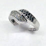White and Black Diamonds Ring 14 Karat