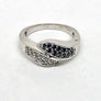 White and Black Diamonds Ring 14 Karat