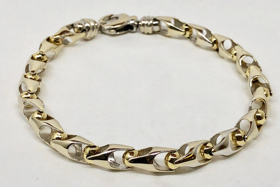 Mens Two Tone Gold Bracelet