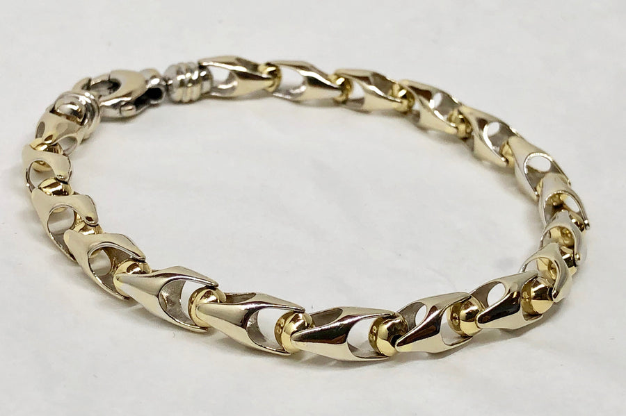 Mens Two Tone Gold Bracelet