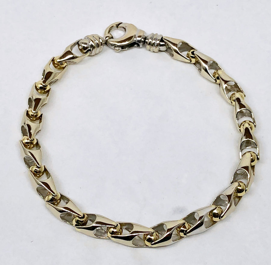 Mens Two Tone Gold Bracelet