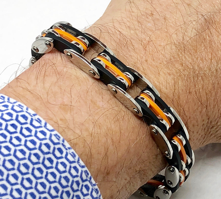Steel Bracelet Rubber Orange