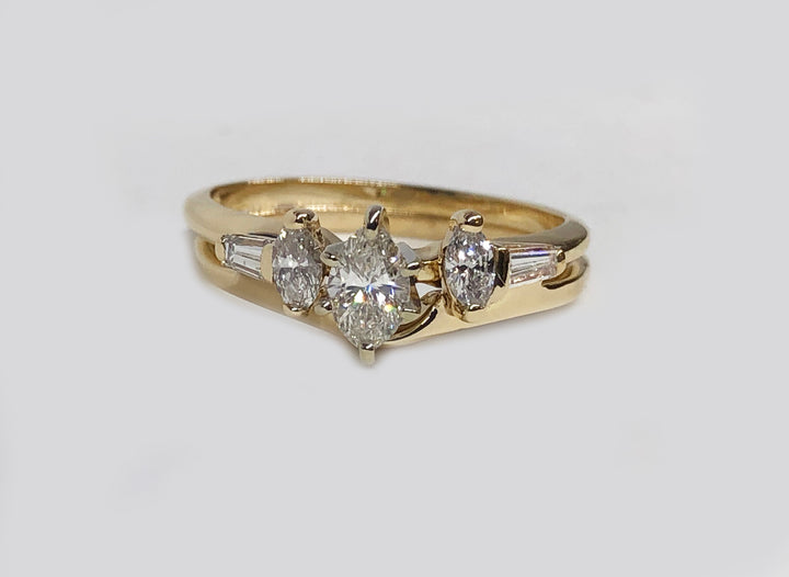 Marquise Diamond Engagement Ring With Insert