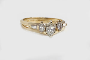 Marquise Diamond Engagement Ring With Insert