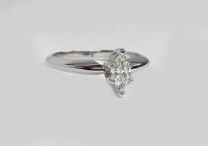 Marquise Solitaire Diamond Ring 14Karat White Gold