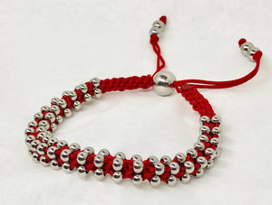 Stainless Steel Bracelet Red Cord